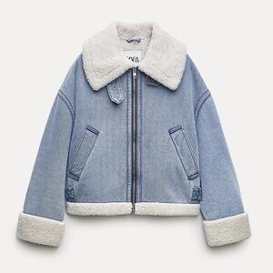 Zara faux shearling biker jacket ZW collection